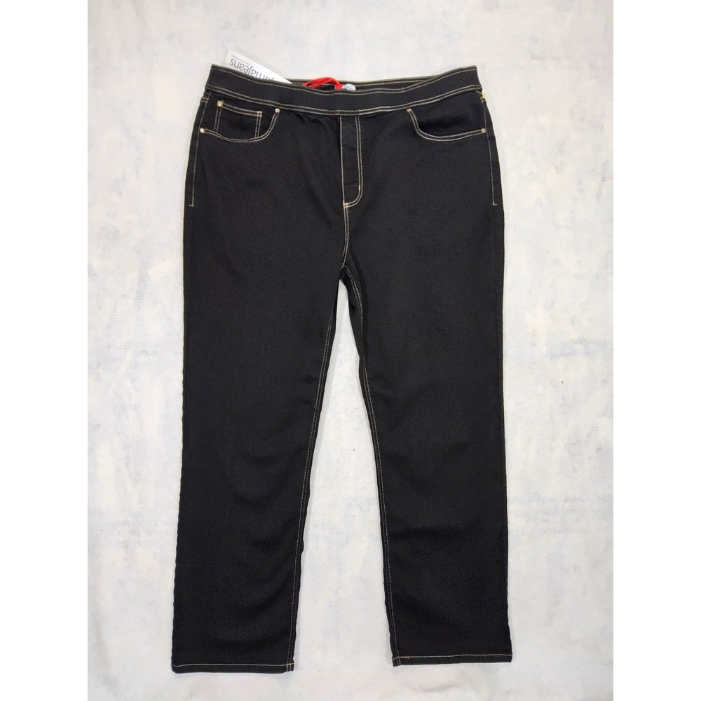 Pajama Jeans Pull On Mens XL NEW Stretch Straight Leg Black Relaxed Fit Super - Picture 3 of 11